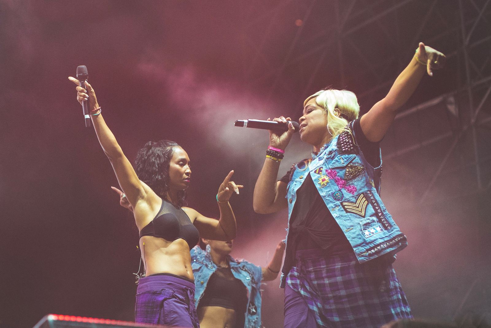 T-Boz and Chilli of TLC performing together on an outdoor stage